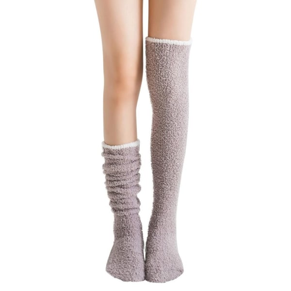Over Knee Socks Høje Fuzzy Socks HVID White
