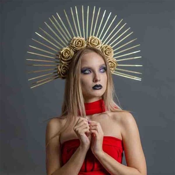 Red Roses Tiara Pandebånd Fest Cosplay Tilbehør GRÅ Grey