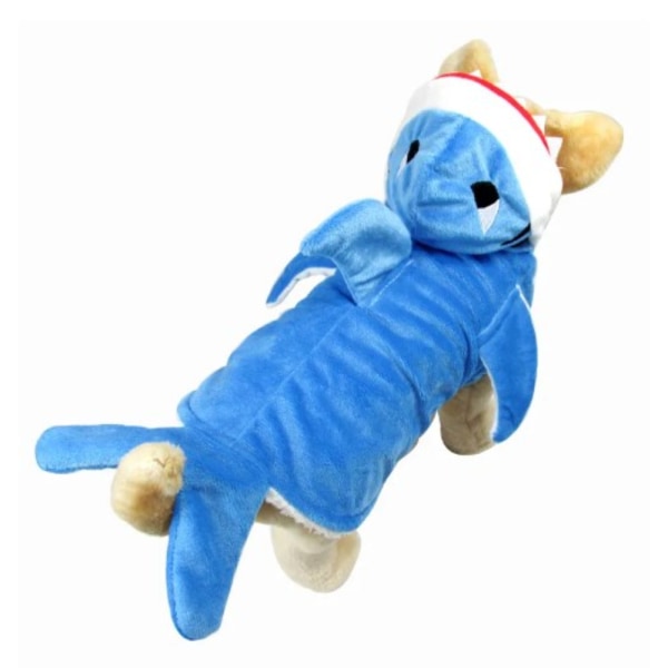 Stereoskopisk haj hundetøj hvalpe efterår/vinter kæledyr kostumer blue L