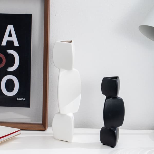 Minimalistisk vas Svart Vas VIT B B white B-B