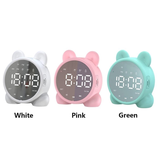 Langaton Bluetooth -kaiutin Älykäs herätyskello ääni PINK Pink