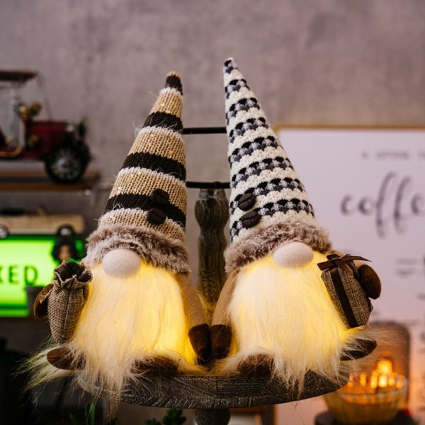 Glödande Gnome Christmas Ansiktslös docka A A A