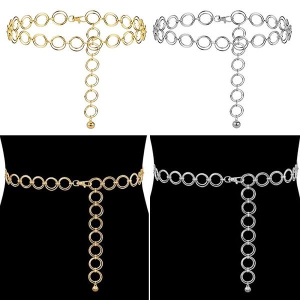 Metal Chain Belt Luxury Alloy vyötärönauha GOLD gold