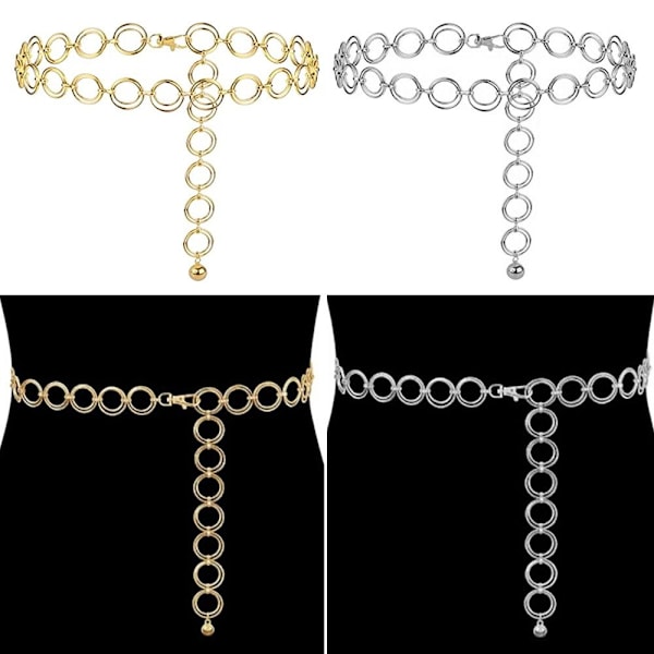 Metallkjedebelte Luksus Legering Midje GOLD gold
