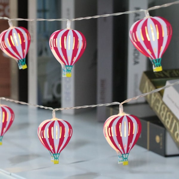 Hot Air Balloon String Lights Hot Air Balloon String Bannere rose red