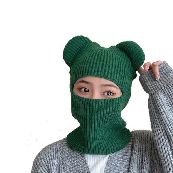 Halsduk Set Hooded Dam Balaclava GRÖN green