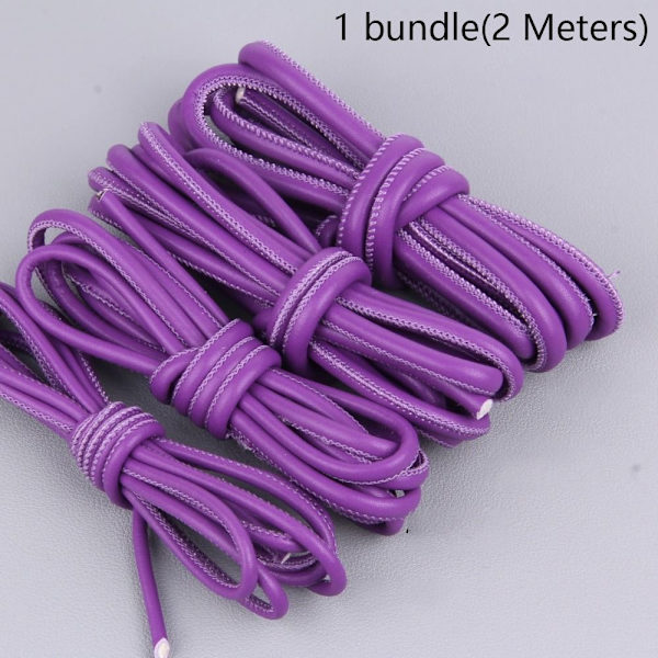2 meter läderrep Handgjord sträng LILA purple
