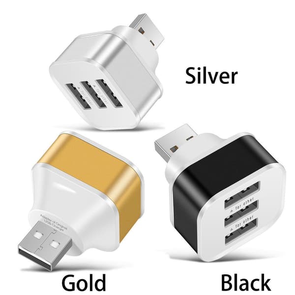 USB 2.0 Hub Mobilladdare SILVER silver