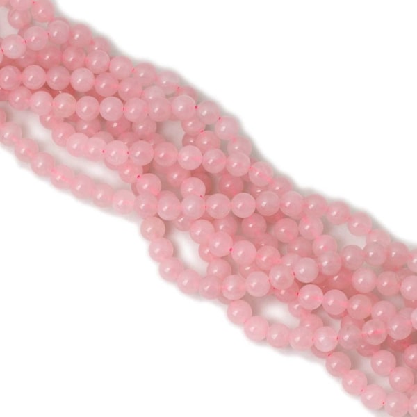 90 Stk 8mm Ædelsten Perler Natural Rose Quartz Løs Perle