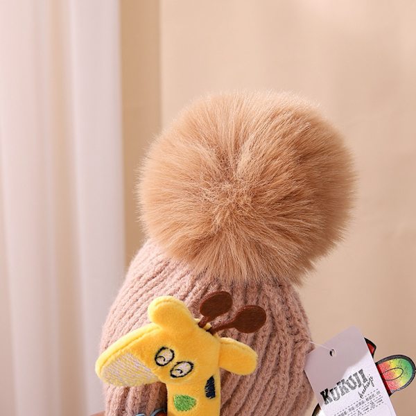 Baby Boy Bonnet Fur Ball SININEN Blue