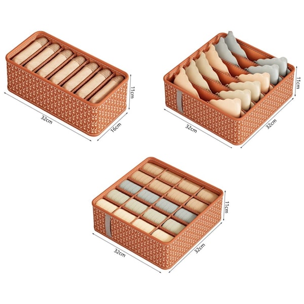 Underkläder Förvaringslåda Lådor Separatorlådor BEIGE 7 GRIDS 7 beige 7 grids-7 grids
