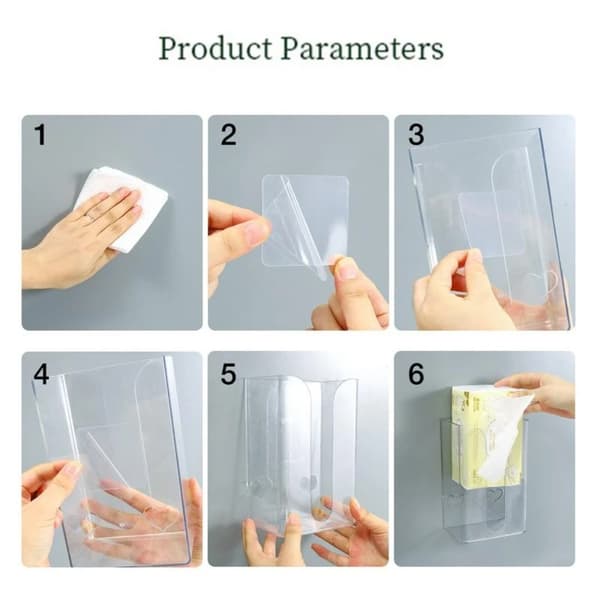 Holder Tissue Box TRANSPARENT Transparent