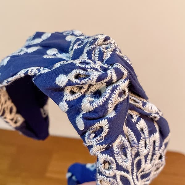 Hårbøyle knute Hårbånd BLÅTT blue