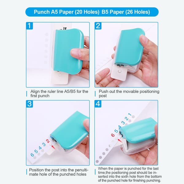 Løsblad Hull Puncher Hull Punch HVIT White