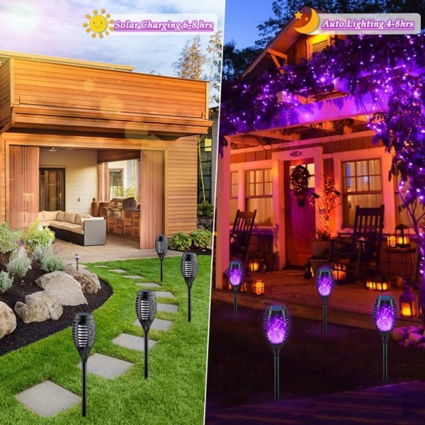 Aurinkolamppu Liekki Kevyt VILA purple