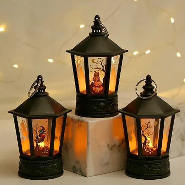 Halloween Pumpkin Castle Lamp LED Candle Light GRESKIN STIL Pumpkin Style
