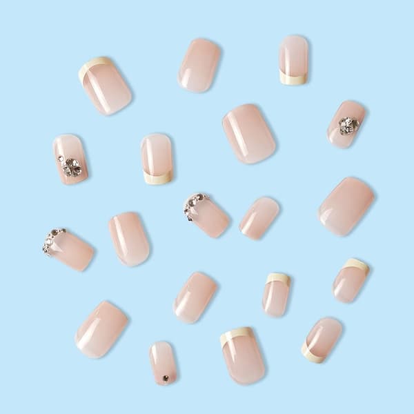24stk False Nails Short Square French DZ183
