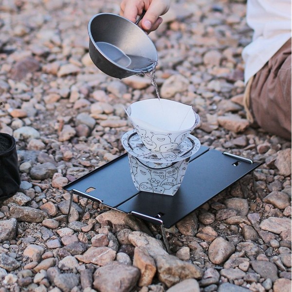 Fällbar skål Vikbar vattenkopp KAFFE DROPPFILTER KAFFEDRIPP Coffee drip filter