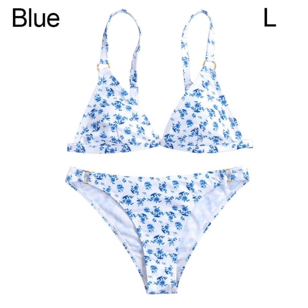 Baddräkt Split Badkläder BLÅ L blue L