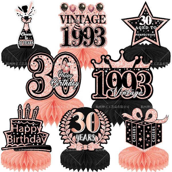 50 års fødselsdagsdekorationer Bordpynt 30TH 30TH 30th