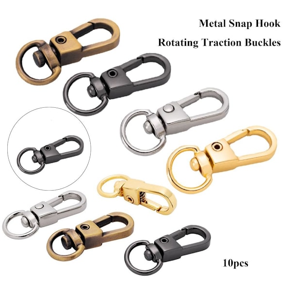 10 st Metal Snap Hook Dragspännen SILVER Silver
