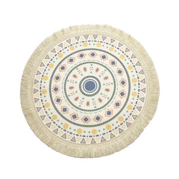 Modern Boho Bordsunderlägg Vävd Jute Fringe Bordsmatta Dekorativ