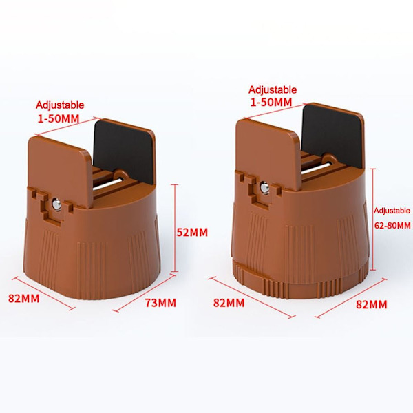 Sengemøbler Risers Anti Vibration Pads SORT BREDDE 1-50MM Black Width 1-50mm-Width 1-50mm