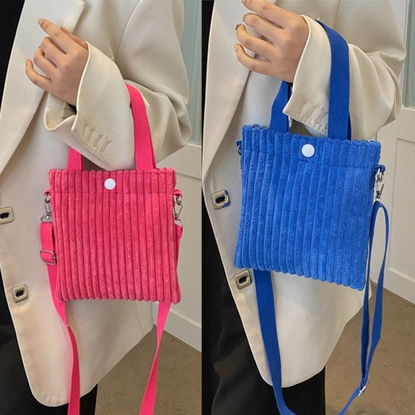 Lærreds skuldertaske Crossbody Lille taske BLÅ Blue