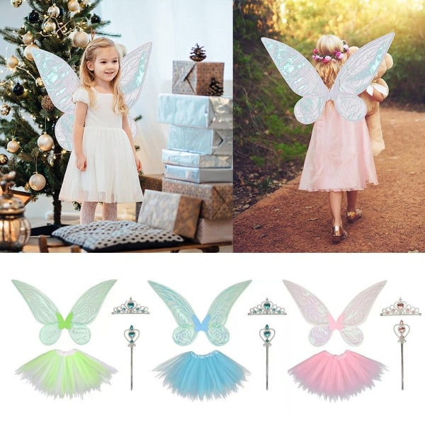 Butterfly Fairy Wings Princess Angel Wings PINK (4 kpl) PINK Pink  (4 Pcs)