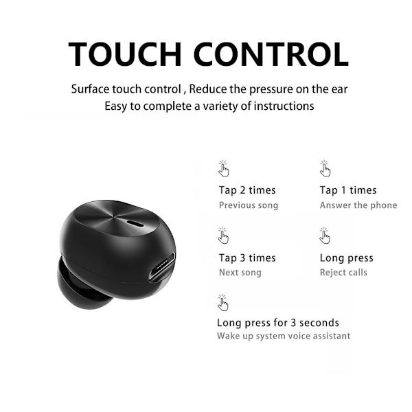 Langattomat Bluetooth kuulokkeet mikrofonilla MUSTA Black