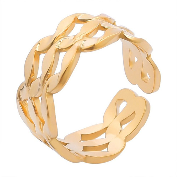 4 Stk Åpen Ring Justerbar Ring GULL GULL Gold