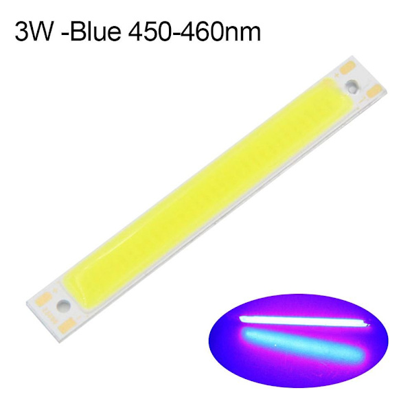 LED COB Strip lysemitterende diod 3W -BLÅ 450-460NM 3W -BLÅ 3W -Blue 450-460nm