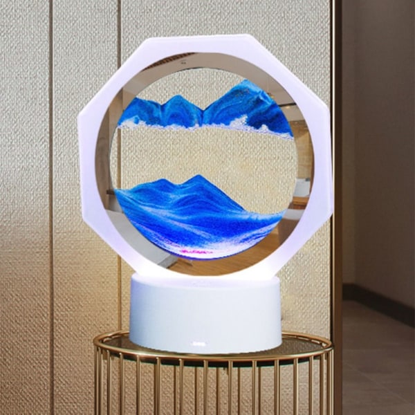3D Moving Sand Art Bordlampe Quicksand Maleri Nattlys RØDT Red