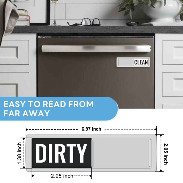 2 Stk Clean Dirty Sign Clean Dirty Magnet Magnets Sign Silver