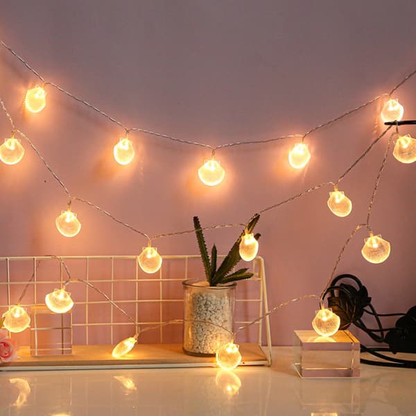 LED Nattlys Shell Farget Lampe 4 4 4