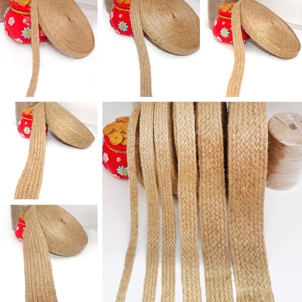 Flätat säckbandsrep Jute-rep 4CM 4cm