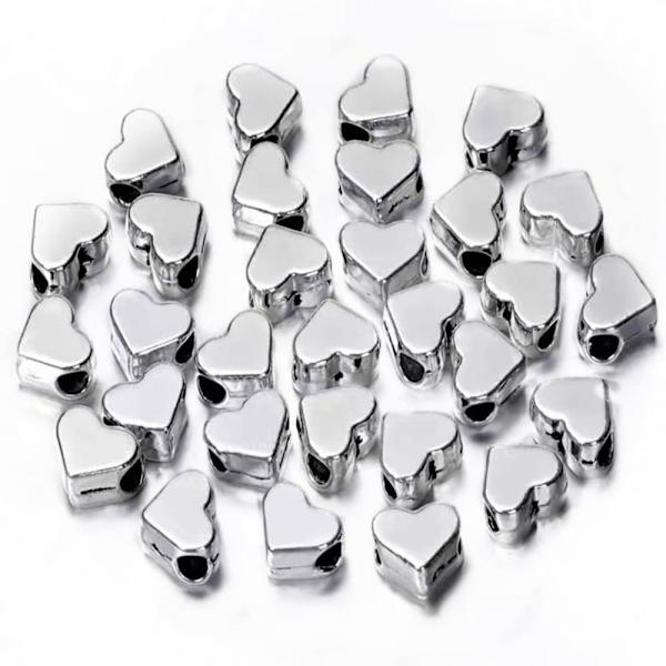 Beads Heart Beads 120ST SLIVER 120ST SLIVER 120pcs sliver