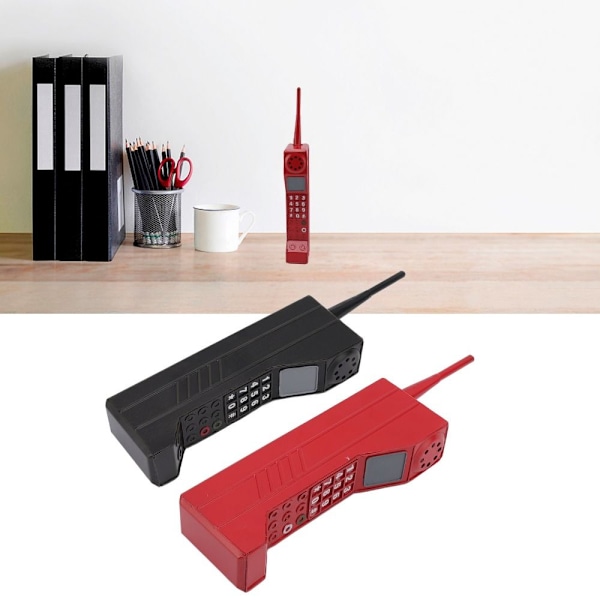 Mobil Brick Telefon Modell Brick Mobiltelefon Dekoration Hantverk RÖD Red