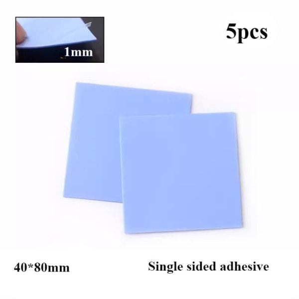 5 stk Silikone Thermal Pad Thermal Pad Sheet 40X80MM 0,5MM 40x80mm 0.5mm