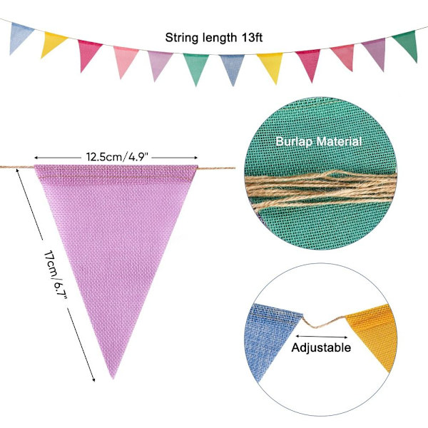 5 stk regnbuevimpelflaggbanner Triangle