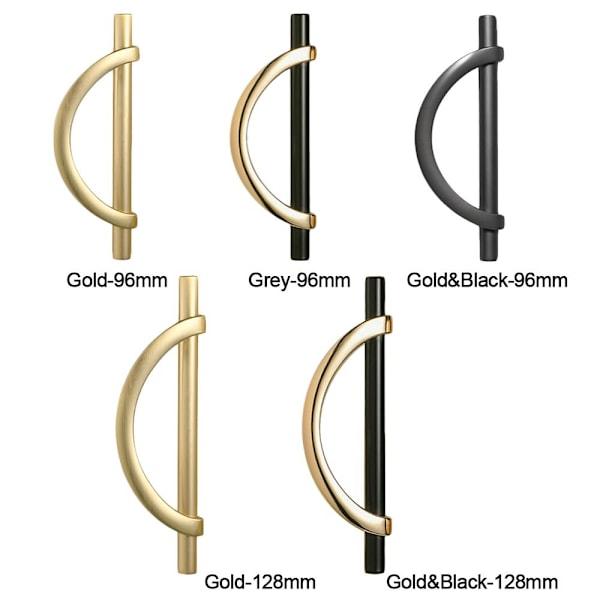 Dørhåndtak Skap Håndtak GULL&SORT 96MM gold&black 96mm