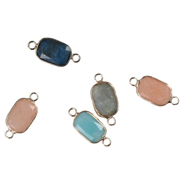 Crystal Link Charms rektangelform blandad läkande kristall