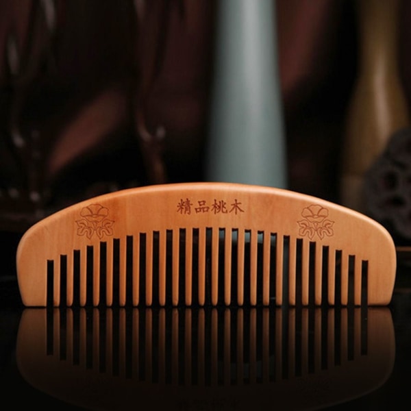 2st Peach Wood Comb Fine Tooth Comb 5 5 5