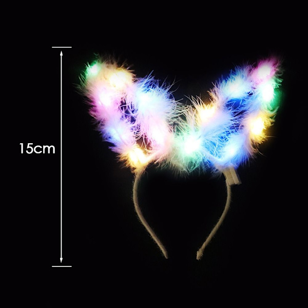 LED Feather Wreath Crown pannebånd 2 2 2