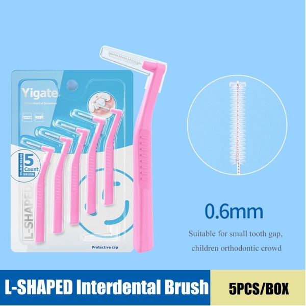 10stk Interdentalbørste Tandtråd PINK 0,6MM Pink 0.6mm