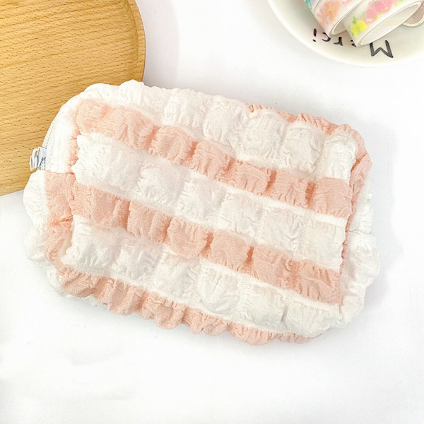 Puff Pencil Bag Paperilaukku VAALEEN PINKKI light pink