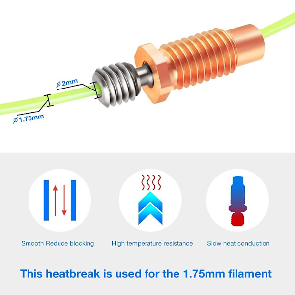 2st Upgrade Bi-metal heatbreak V6 Hotend A A A