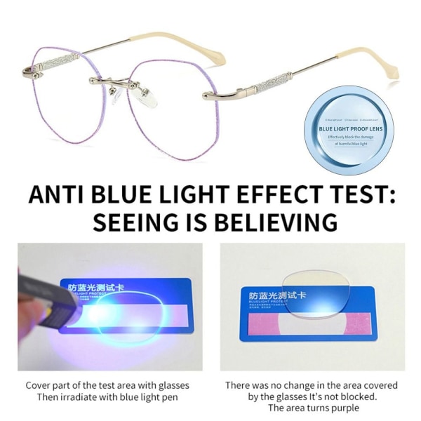 Anti-Blue Light Briller Overdimensjonerte briller SØLV Silver