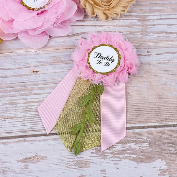 Velkommen Nyfødte Elastisk Belte Chiffon Blomster Linje ROSA pink