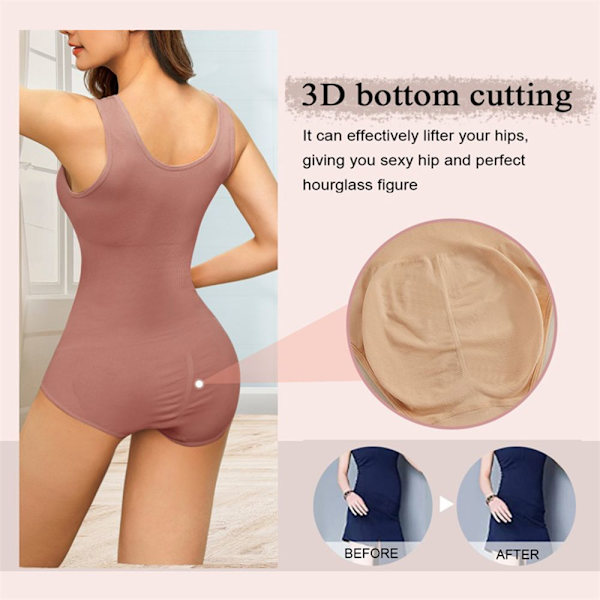 Sömlös bodysuit för kvinnor Shapewear BRUN XL-XXL brown XL-XXL